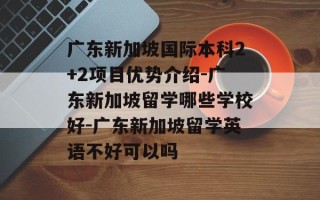 广东新加坡国际本科2+2项目优势介绍-广东新加坡留学哪些学校好-广东新加坡留学英语不好可以吗