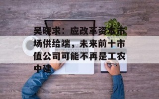 吴晓求：应改革资本市场供给端，未来前十市值公司可能不再是工农中建