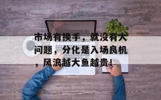 市场有换手，就没有大问题，分化是入场良机，风浪越大鱼越贵！