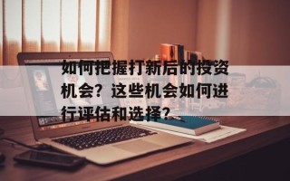 如何把握打新后的投资机会？这些机会如何进行评估和选择？