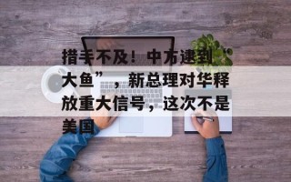 措手不及！中方逮到“大鱼”，新总理对华释放重大信号，这次不是美国