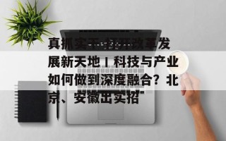 真抓实干 打开改革发展新天地丨科技与产业如何做到深度融合？北京、安徽出实招