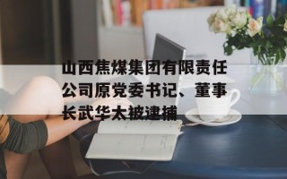 山西焦煤集团有限责任公司原党委书记、董事长武华太被逮捕