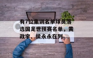 有7位集训名单球员落选国足世预赛名单，黄政宇、侯永永在列