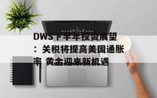 DWS下半年投资展望：关税将提高美国通胀率 黄金迎来新机遇