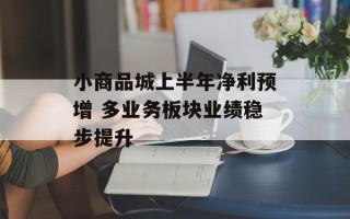 小商品城上半年净利预增 多业务板块业绩稳步提升