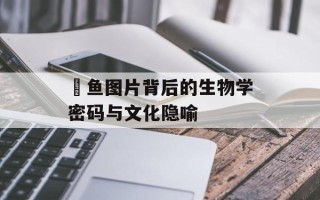 鲖鱼图片背后的生物学密码与文化隐喻