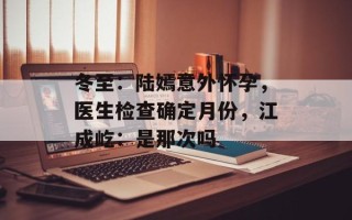 冬至：陆嫣意外怀孕，医生检查确定月份，江成屹：是那次吗