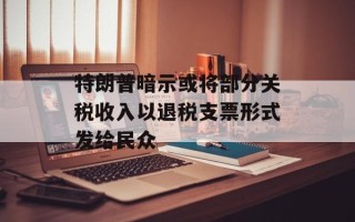 特朗普暗示或将部分关税收入以退税支票形式发给民众