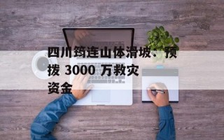 四川筠连山体滑坡：预拨 3000 万救灾资金