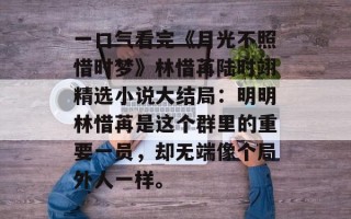 一口气看完《月光不照惜时梦》林惜苒陆时翊精选小说大结局：明明林惜苒是这个群里的重要一员，却无端像个局外人一样。