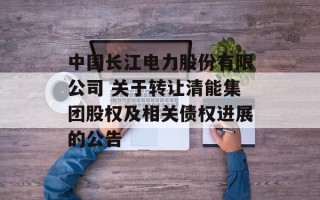 中国长江电力股份有限公司 关于转让清能集团股权及相关债权进展的公告