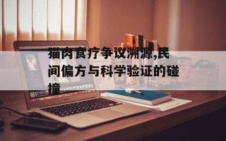 猫肉食疗争议溯源,民间偏方与科学验证的碰撞