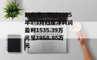 新宏泽：预计2025年1-3月归属净利润盈利1535.39万元至1958.95万元