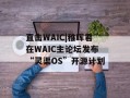 直击WAIC|稚晖君在WAIC主论坛发布“灵渠OS”开源计划