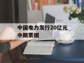 中国电力发行20亿元中期票据