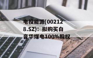 电投能源(002128.SZ)：拟购买白音华煤电100%股权