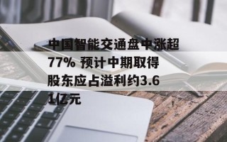 中国智能交通盘中涨超77% 预计中期取得股东应占溢利约3.61亿元
