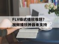FLV格式播放难题？视频播放神器来支持