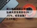 新三板基础层公司中食弘峰大宗交易折价28.91%，成交金额78.2万元
