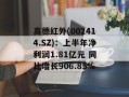 高德红外(002414.SZ)：上半年净利润1.81亿元 同比增长906.85%
