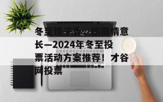 冬至饺子香，团圆情意长—2024年冬至投票活动方案推荐！才谷网投票