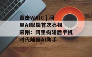 直击WAIC | 阿里AI眼镜首次亮相 宋刚：阿里构建后手机时代随身AI助手
