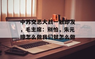 中苏交恶大战一触即发，毛主席：别怕，朱元璋怎么做我们就怎么做