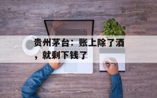 贵州茅台：账上除了酒，就剩下钱了