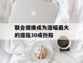 联合健康成为涨幅最大的道指30成份股