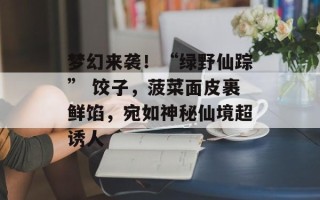 梦幻来袭！“绿野仙踪” 饺子，菠菜面皮裹鲜馅，宛如神秘仙境超诱人