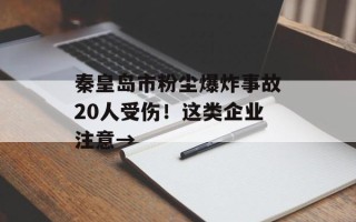 秦皇岛市粉尘爆炸事故20人受伤！这类企业注意→