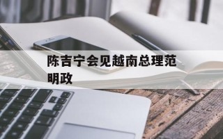 陈吉宁会见越南总理范明政