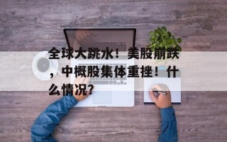 全球大跳水！美股崩跌，中概股集体重挫！什么情况？