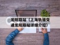 龙阳路站（上海轨道交通龙阳路站详细介绍）