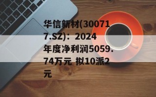 华信新材(300717.SZ)：2024年度净利润5059.74万元 拟10派2元