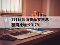 7月社会消费品零售总额同比增长3.7%