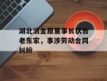 湖北消金原董事长状告老东家，事涉劳动合同纠纷