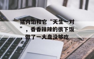 猪肉馅和它“天生一对”，香香辣辣的很下饭，做了一大盘没够吃