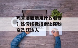 鸡茸蘑菇汤用什么蘑菇？这份终极指南让你秒变选菇达人