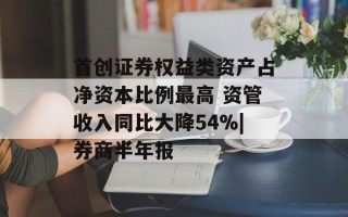 首创证券权益类资产占净资本比例最高 资管收入同比大降54%|券商半年报