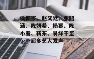 侯佩岑、赵又廷、张韶涵、陈妍希、杨幂、陈小春、靳东、易烊千玺……超多艺人发声