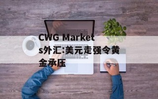 CWG Markets外汇:美元走强令黄金承压