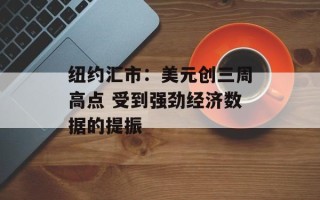 纽约汇市：美元创三周高点 受到强劲经济数据的提振