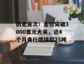 历史首次！金价突破3000美元大关，近4个月央行增持超25吨