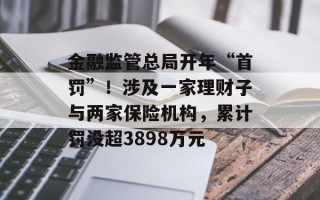 金融监管总局开年“首罚”！涉及一家理财子与两家保险机构，累计罚没超3898万元