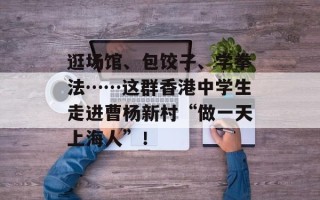 逛场馆、包饺子、学拳法……这群香港中学生走进曹杨新村“做一天上海人”！