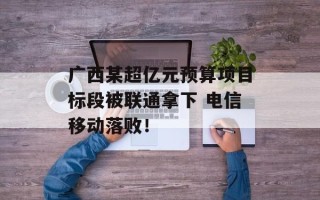 广西某超亿元预算项目标段被联通拿下 电信移动落败！