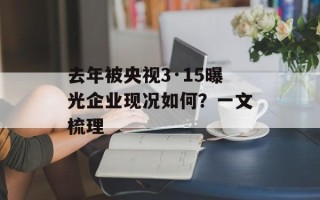 去年被央视3·15曝光企业现况如何？一文梳理