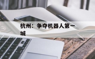 杭州：争夺机器人第一城